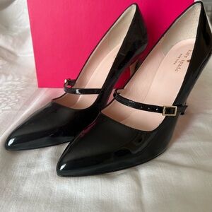 Kate Spade Glossy Black Mary Jane Heels